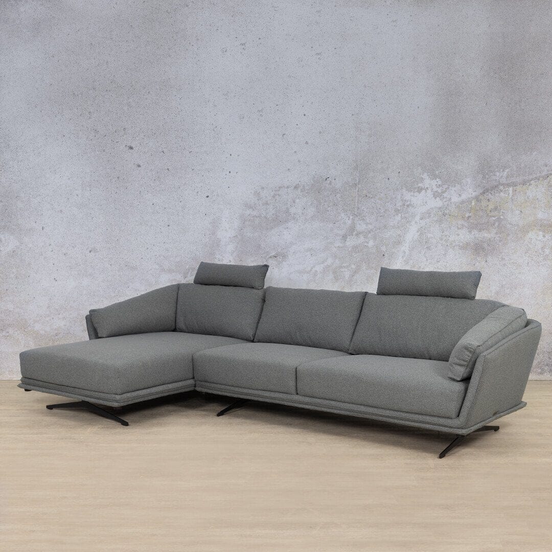 Santana Fabric Sofa Chaise Sectional 3s LHF Fabric Sectional Leather Gallery Silver Charm 