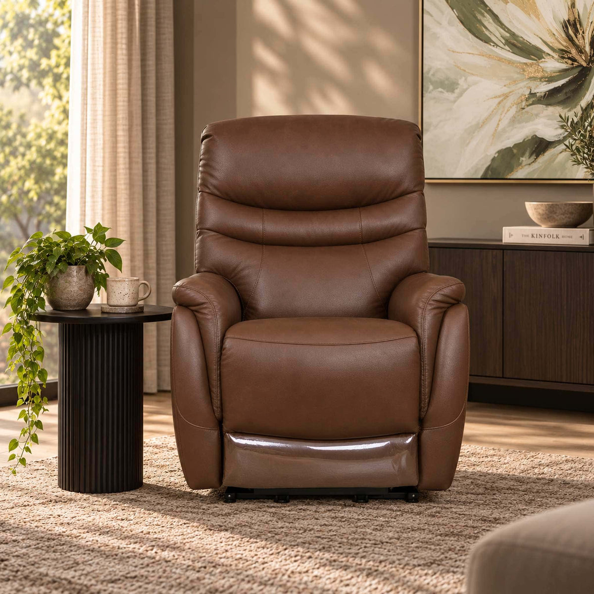 Seattle Leather Recliner | Leather Gallery Single Recliner | Saddle