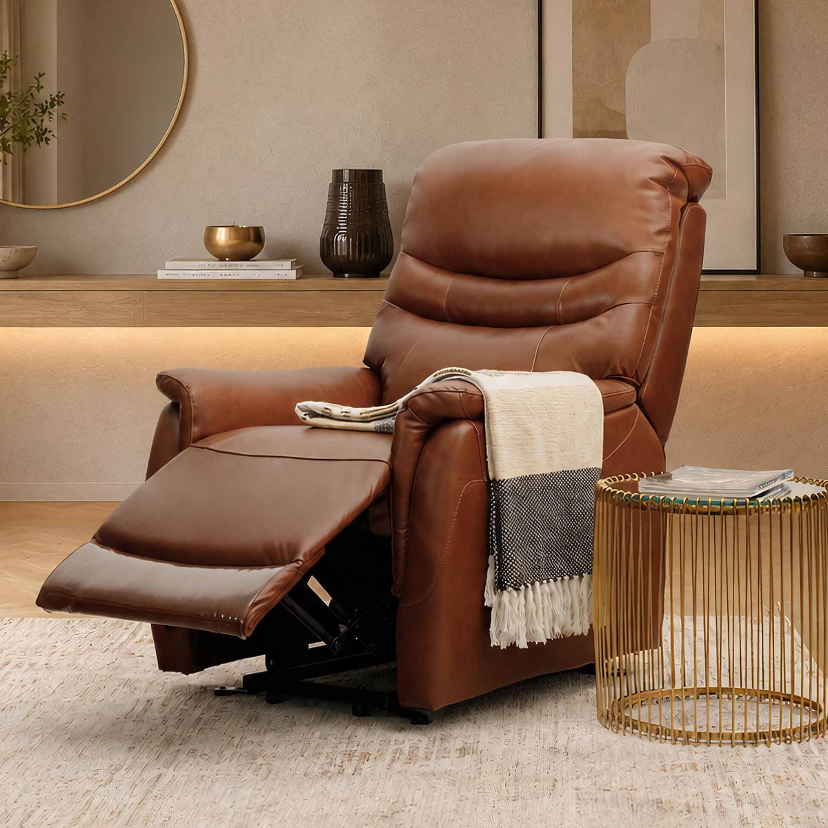 Seattle Leather Recliner | Leather Gallery Single Recliner| Imperial Royal Walnut