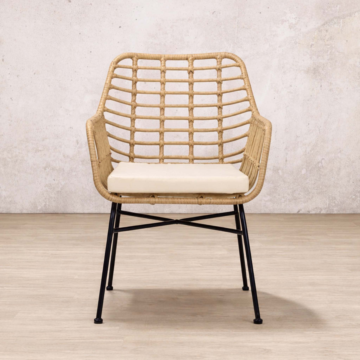 Gallery Everyday Sedona Patio Chairs and Table Set of 3, showing a woven chair with a cushioned seat and natural-look frame.