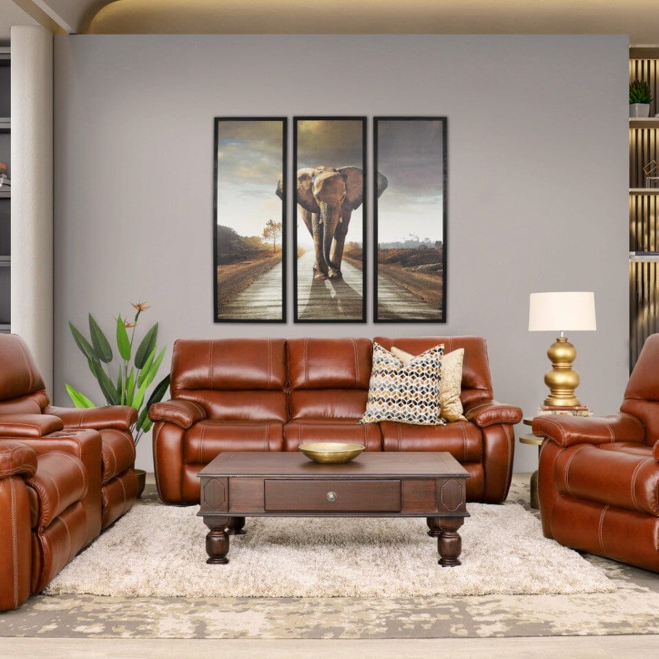 Senora 3+2+1 Leather Recliner Home Theatre Suite Leather Recliner Leather Gallery -odingo-bark