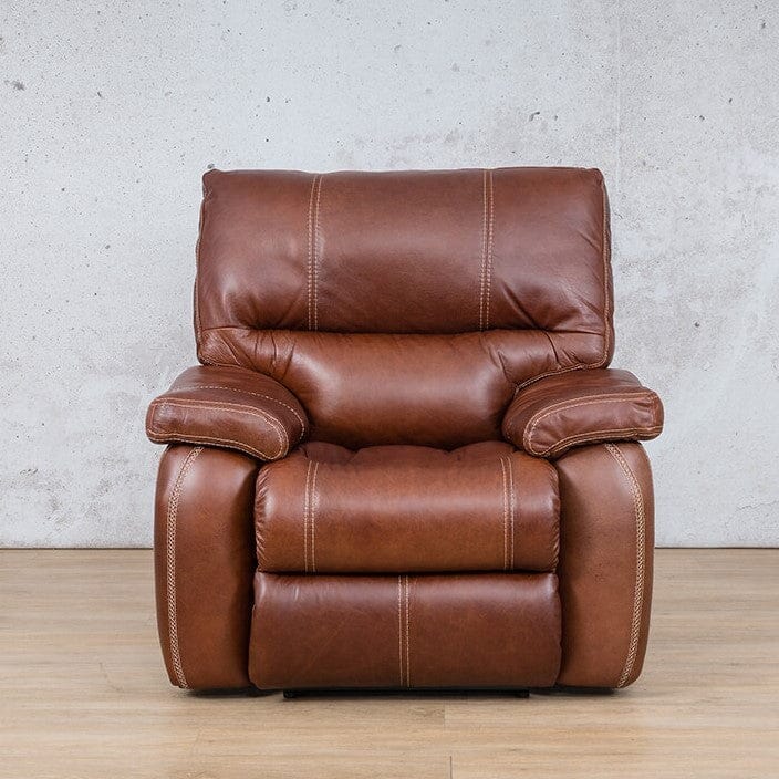 Senora Leather Recliner Chair in Odingo Bark, a rich earthy tone, crafted from genuine leather. This recliner chair with a Leggett and Platt mechanism for comfort and durability.