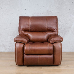 Senora Leather Recliner Chair in Odingo Bark, a rich earthy tone, crafted from genuine leather. This recliner chair with a Leggett and Platt mechanism for comfort and durability.