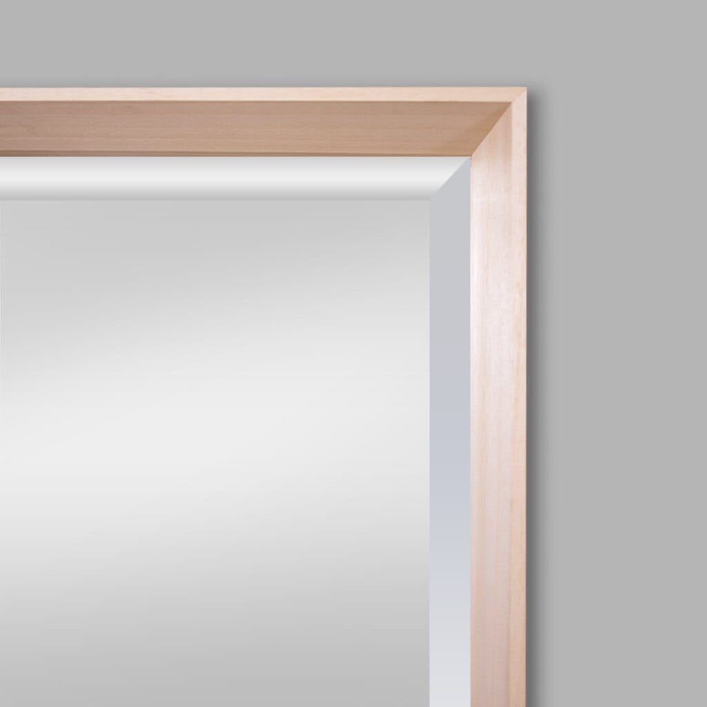 Serena Natural Wood Rectangle Wall Mirror - 645 x 950mm Mirror Leather Gallery