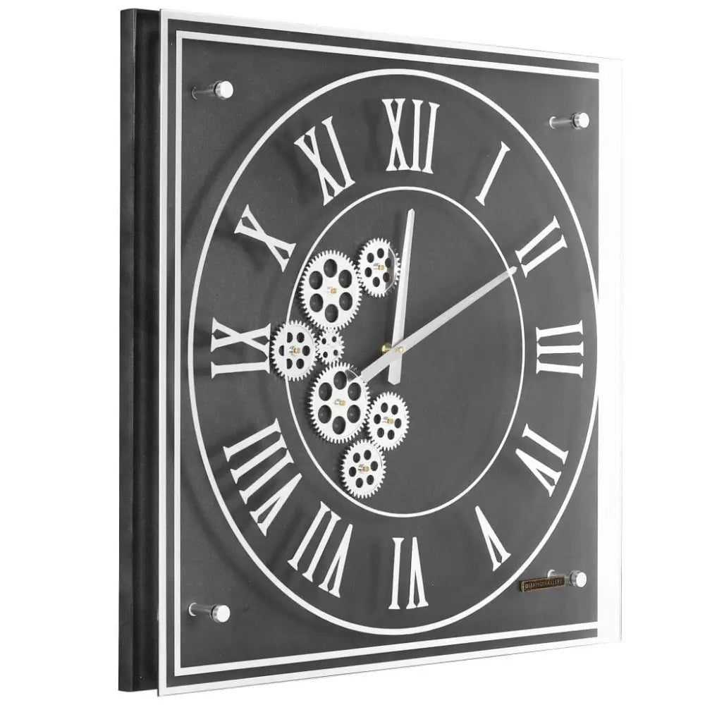 Silver Gear Clock - Dia 61cm x 6cm - Clock