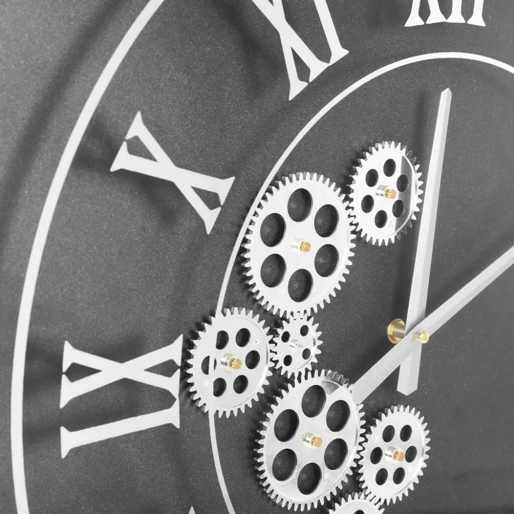 Silver Gear Clock - Dia 61cm x 6cm - Clock
