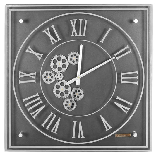 Silver Gear Clock - Dia 61cm x 6cm - Clock