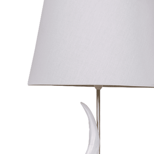Single Kudu Horn Lamp + White Shade Lamp Leather Gallery 