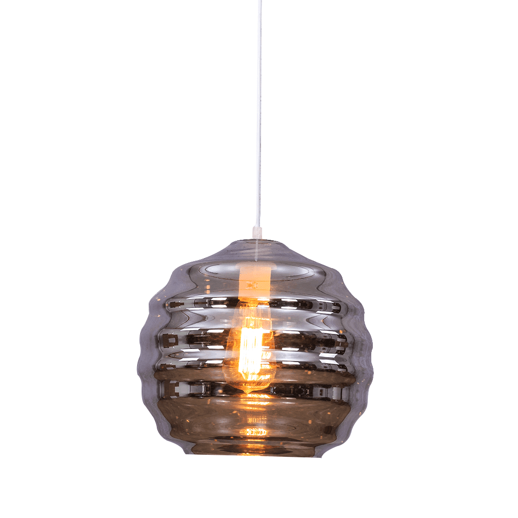 Smokey Mirror Beehive Pendant Light Hanging Lights Leather Gallery 