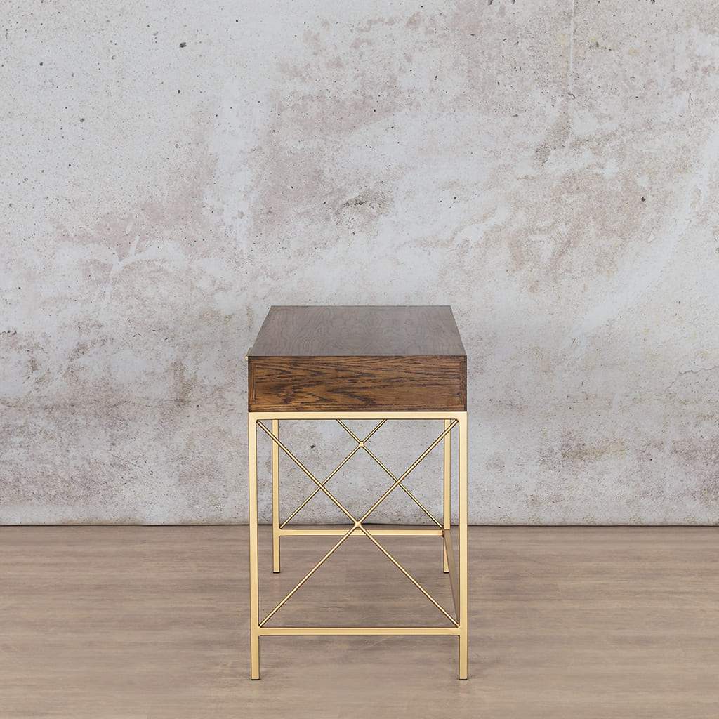 Sophia Beauty Bureau / Desk - Antique Natural Oak Vanity Tables Leather Gallery 