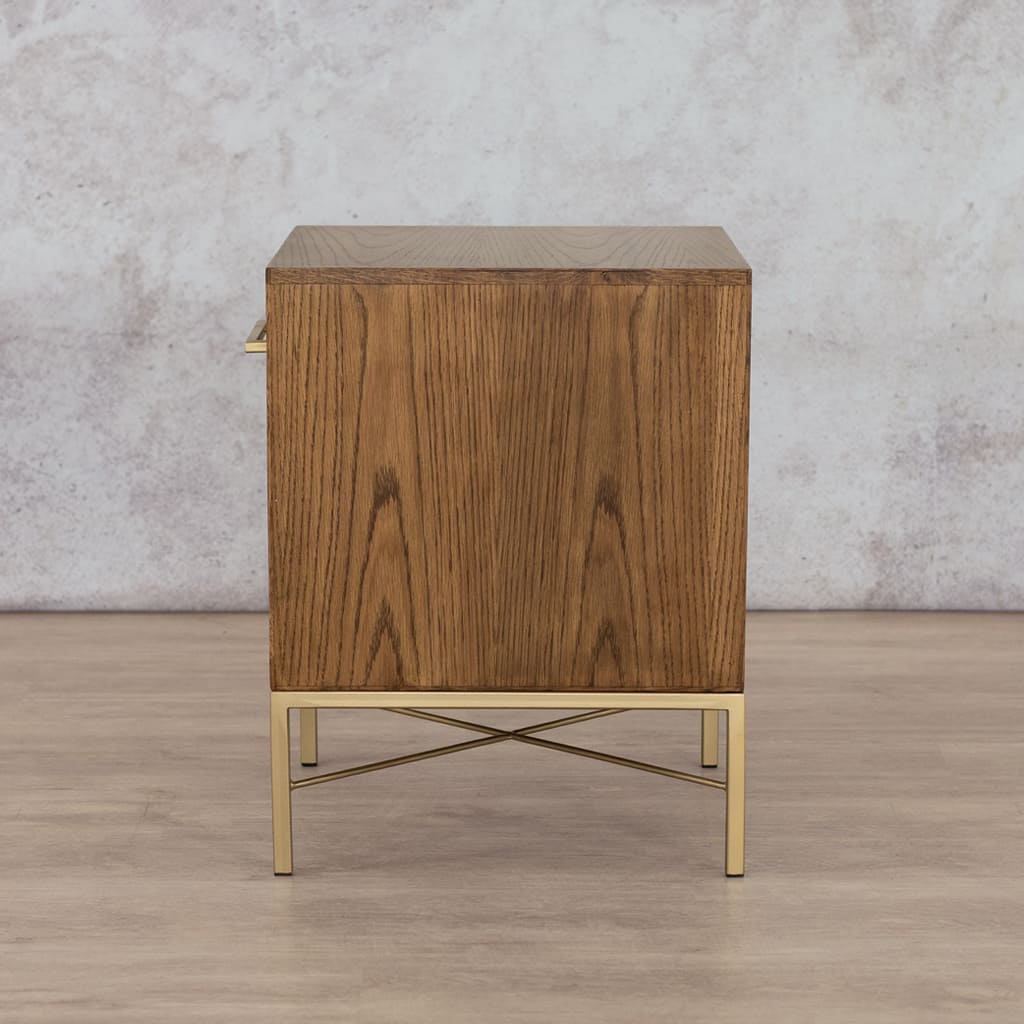 Sophia Gold Pedestal Bed Pedestal Leather Gallery 
