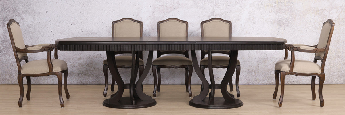 Sorrento &amp; Duke 8 Seater Dining Set - Available on Special Order Plan Only - Chocolate Oak - Dining room set