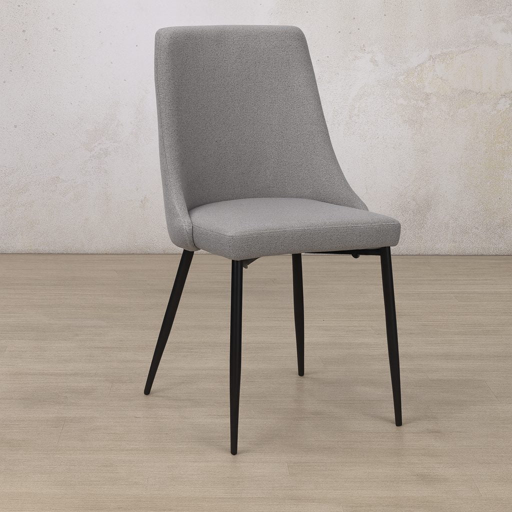 Side view of Spencer Fabric Dining Chair - Velvet Dark | Dining Chairs, fabric dining chairs, grey dining chairs, dining chairs for round table