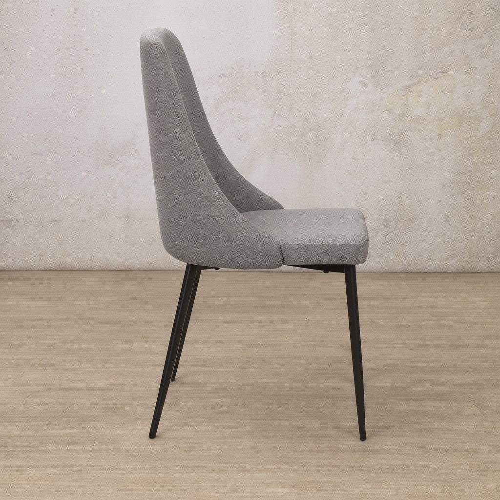 Side view of Spencer Fabric Dining Chair - Velvet Dark | fabric dining chairs, grey dining chairs, dining chairs south africa 