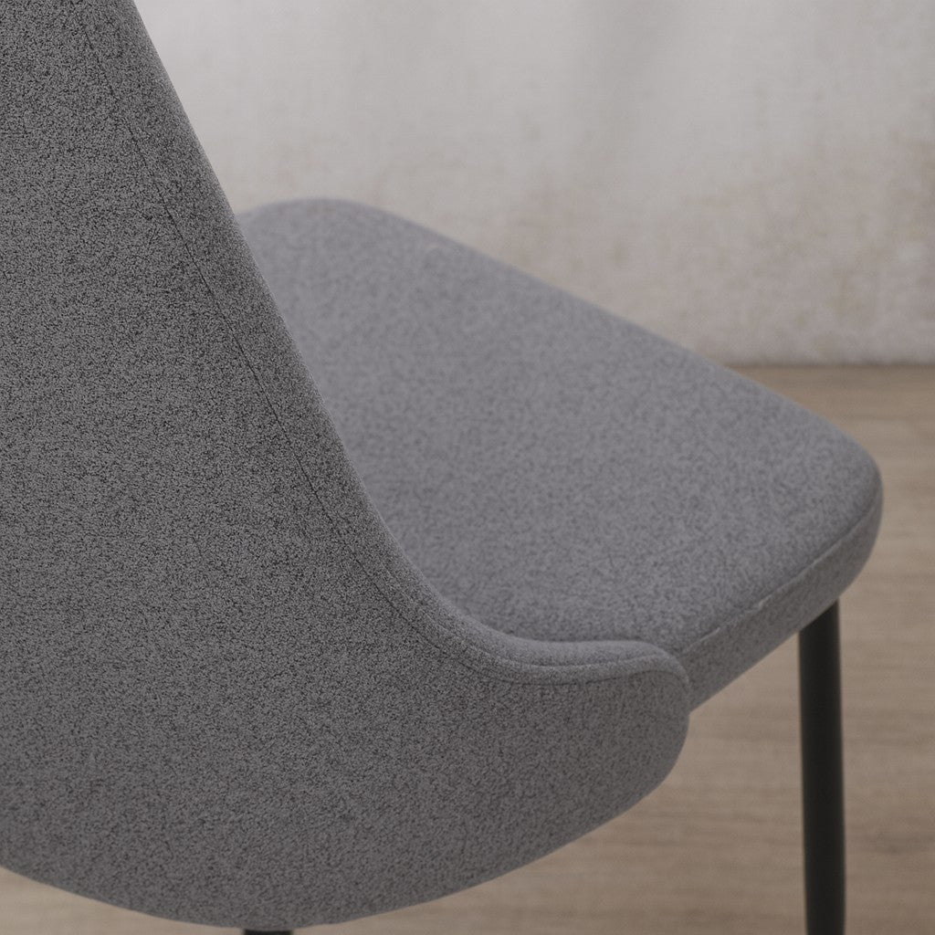Close up of Spencer Fabric Dining Chair - Velvet Dark | Dining Chairs, fabric dining chairs, grey dining chairs