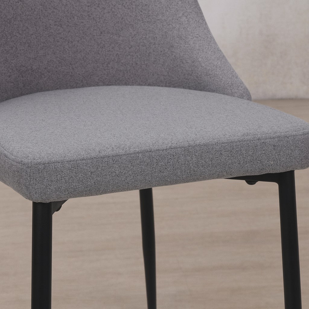 Close up of seat of Spencer Fabric Dining Chair - Velvet Dark | Dining Chairs, upholstered dining chairs, grey dining chairs