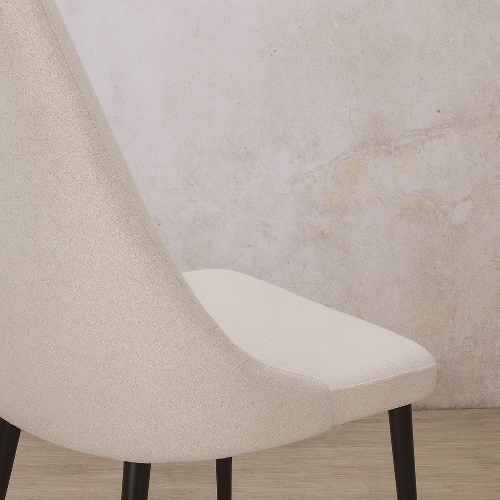 Close up of Spencer Fabric Dining Chair - Velvet Light | dining chairs south africa, modern dining chairs