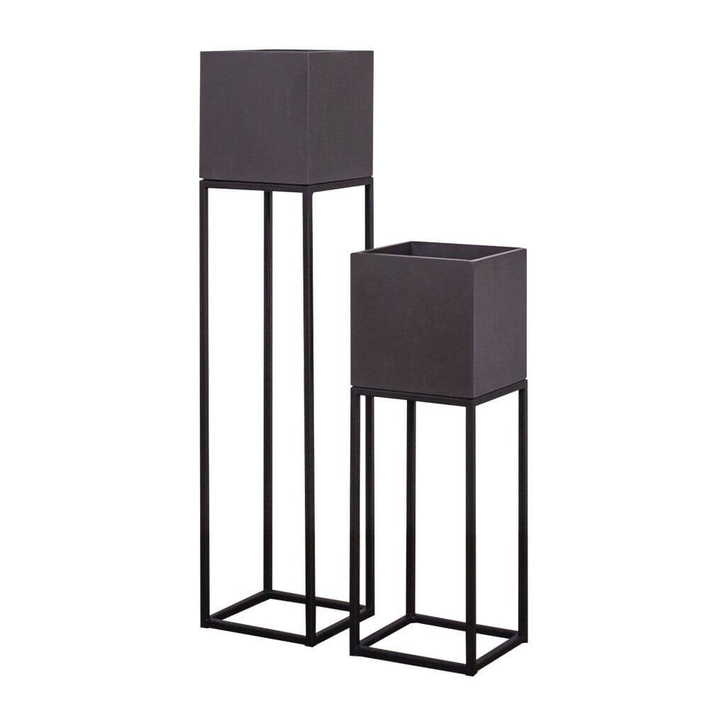 Square Pot On Stand - 900H Decor Leather Gallery