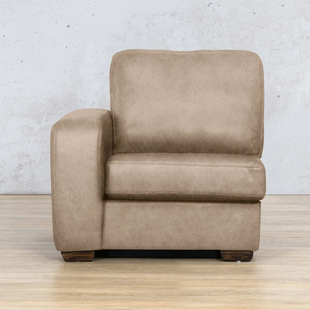 Stanford Leather 1 Seater Right Arm Leather Sofa Leather Gallery Almond