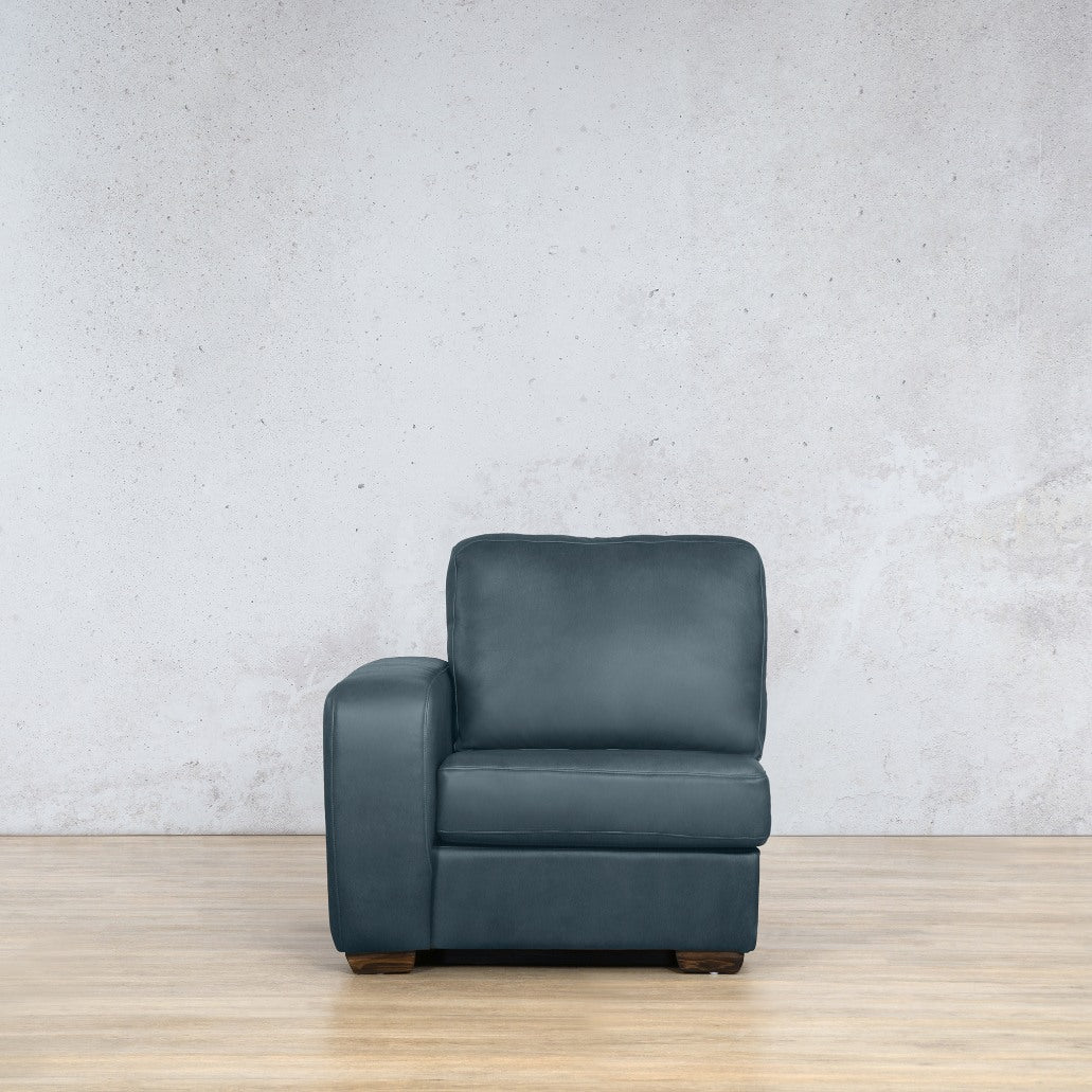 Stanford Leather 1 Seater Right Arm Leather Sofa Leather Gallery Flux Blue 