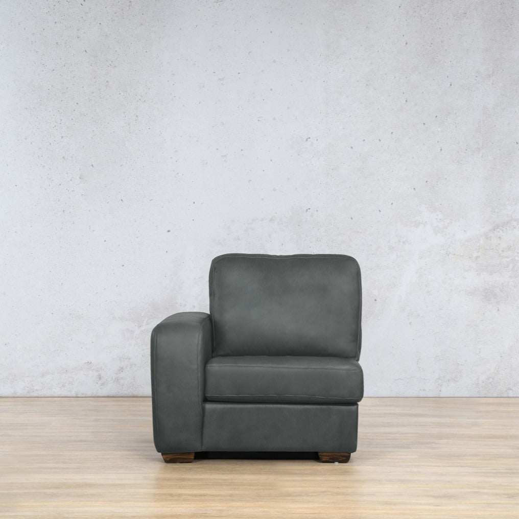 Stanford Leather 1 Seater Right Arm Leather Sofa Leather Gallery Flux Grey  