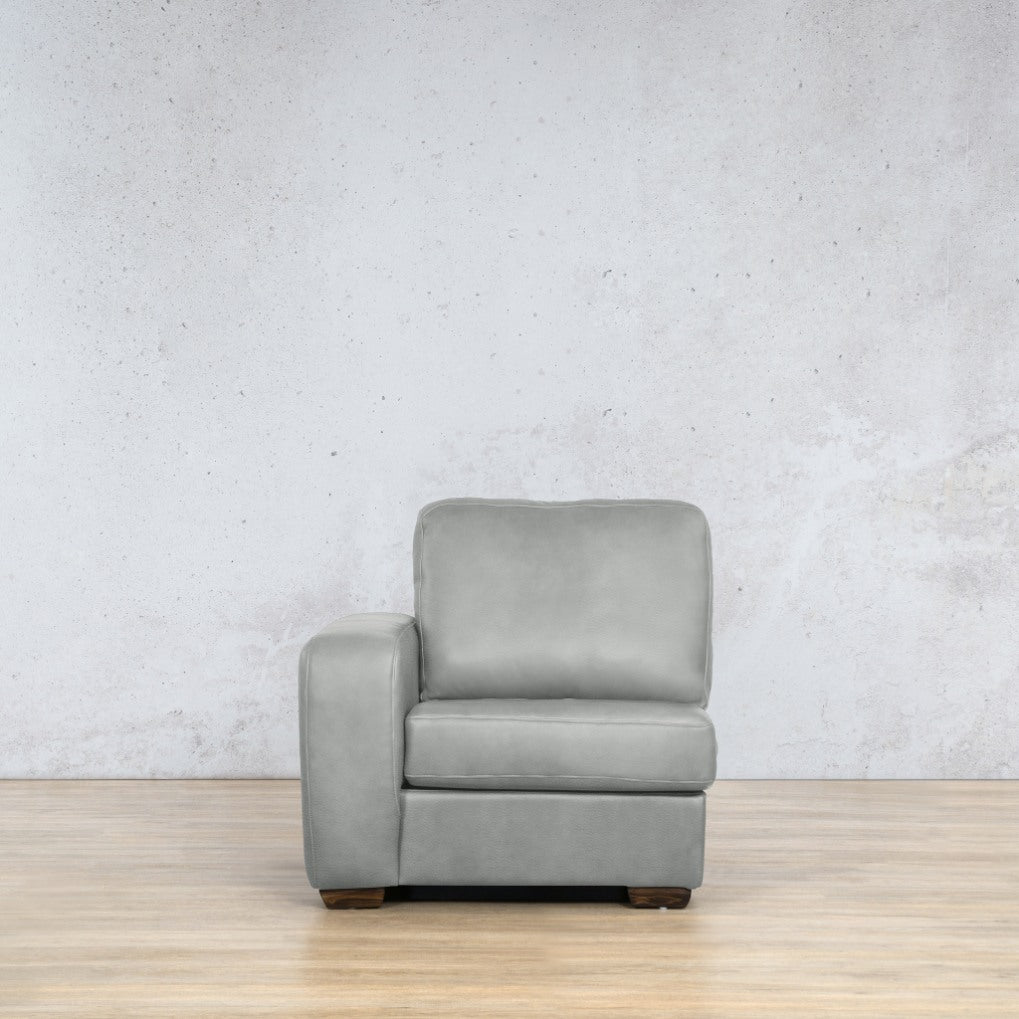 Stanford Leather 1 Seater Right Arm Leather Sofa Leather Gallery Manatee Grey 