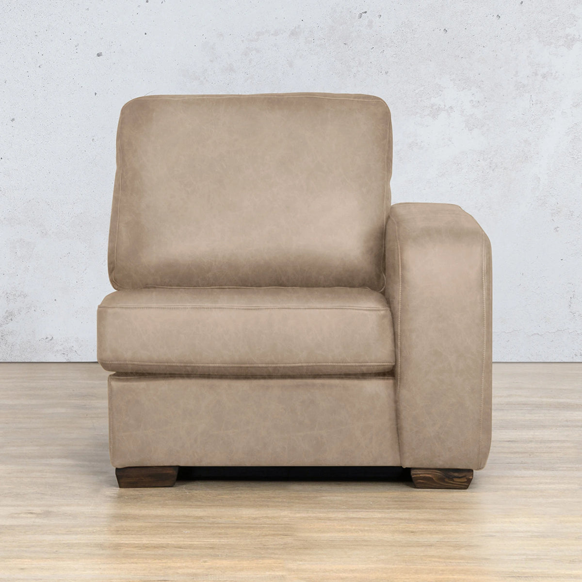 Stanford Leather 1 Seater Left Arm Leather Gallery Almond