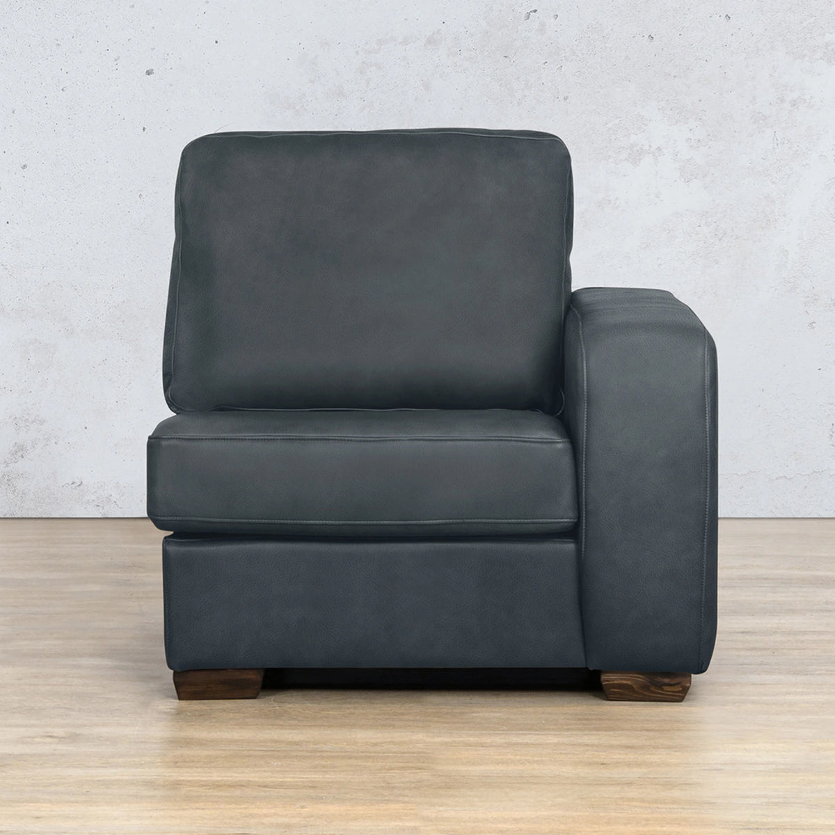Stanford Leather 1 Seater Left Arm Leather Gallery Bedlam Blue Night 