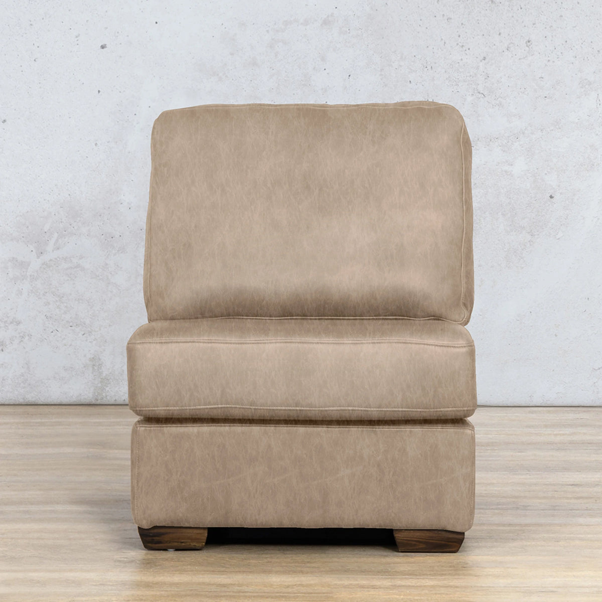 stanford-1-seater-armless-leather-sofa- almond 