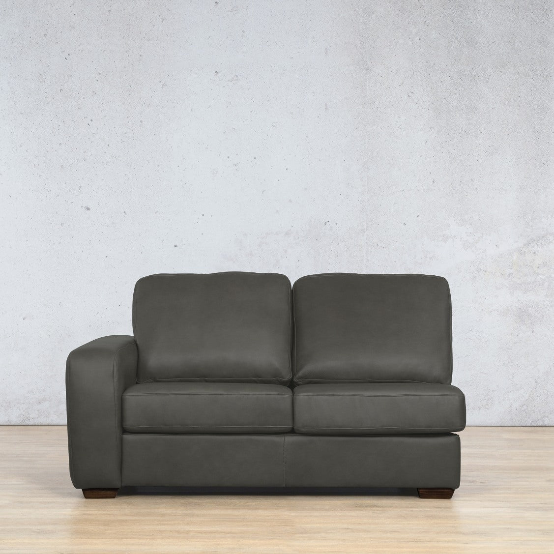 Stanford Leather 2 Seater LHF Leather Sofa Leather Gallery Czar Anthracite