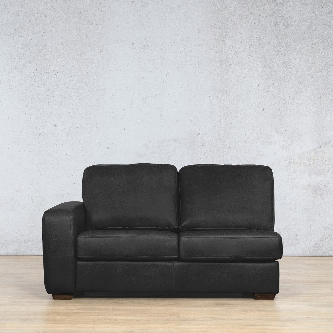 Stanford Leather 2 Seater LHF Leather Sofa Leather Gallery - Czar Black