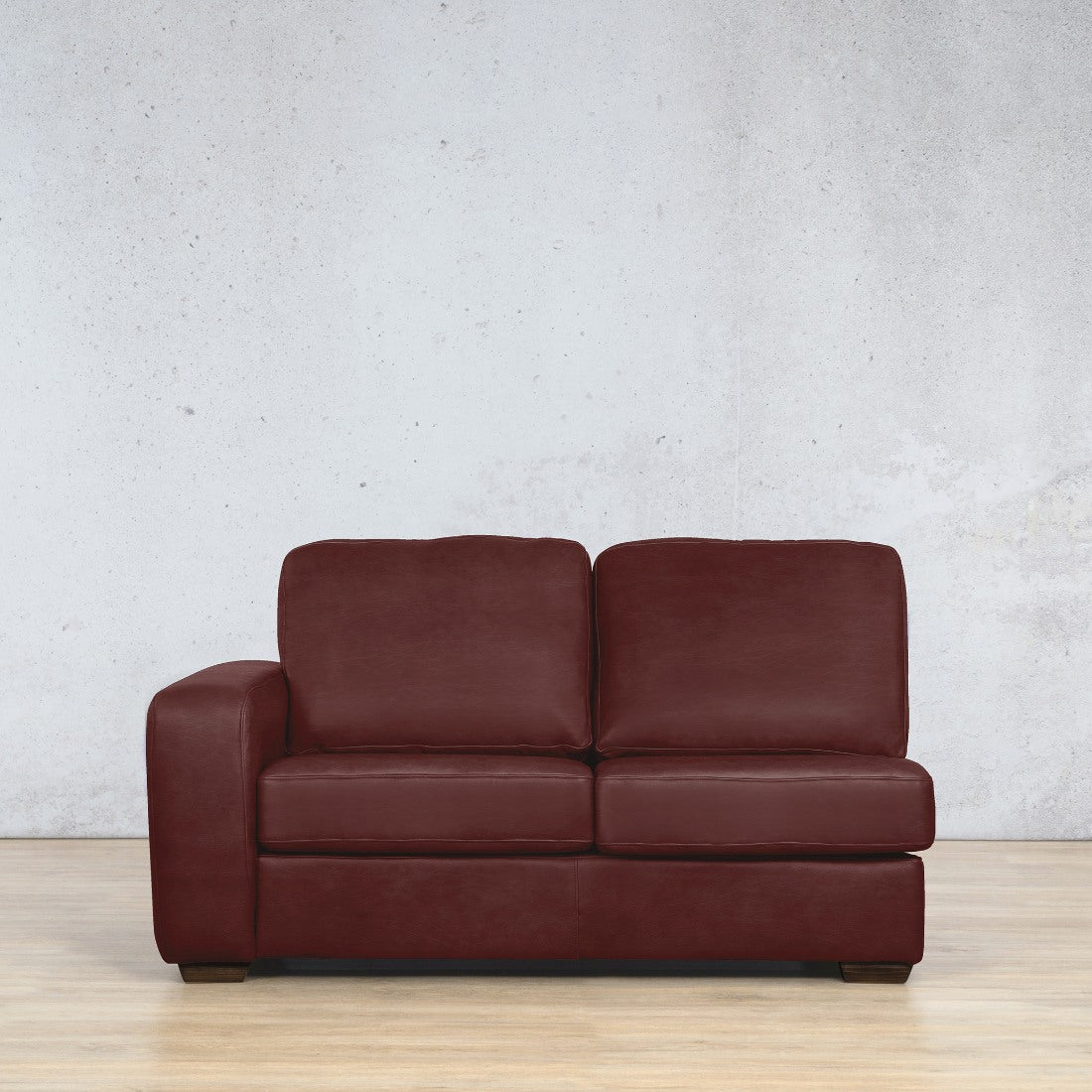 Stanford Leather 2 Seater LHF Leather Sofa Leather Gallery - Czar Ruby