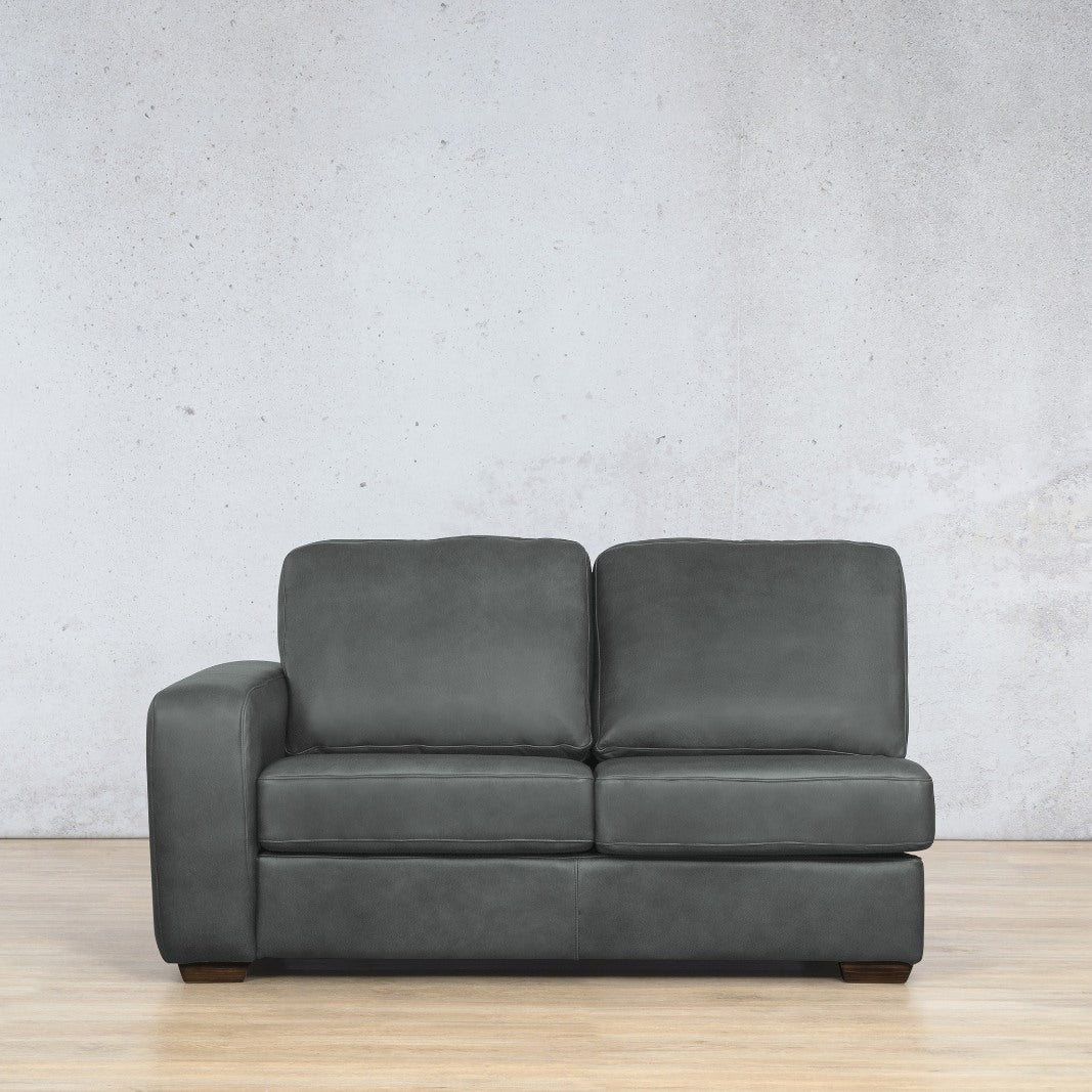 Stanford Leather 2 Seater LHF Leather Sofa Leather Gallery - Flux Grey