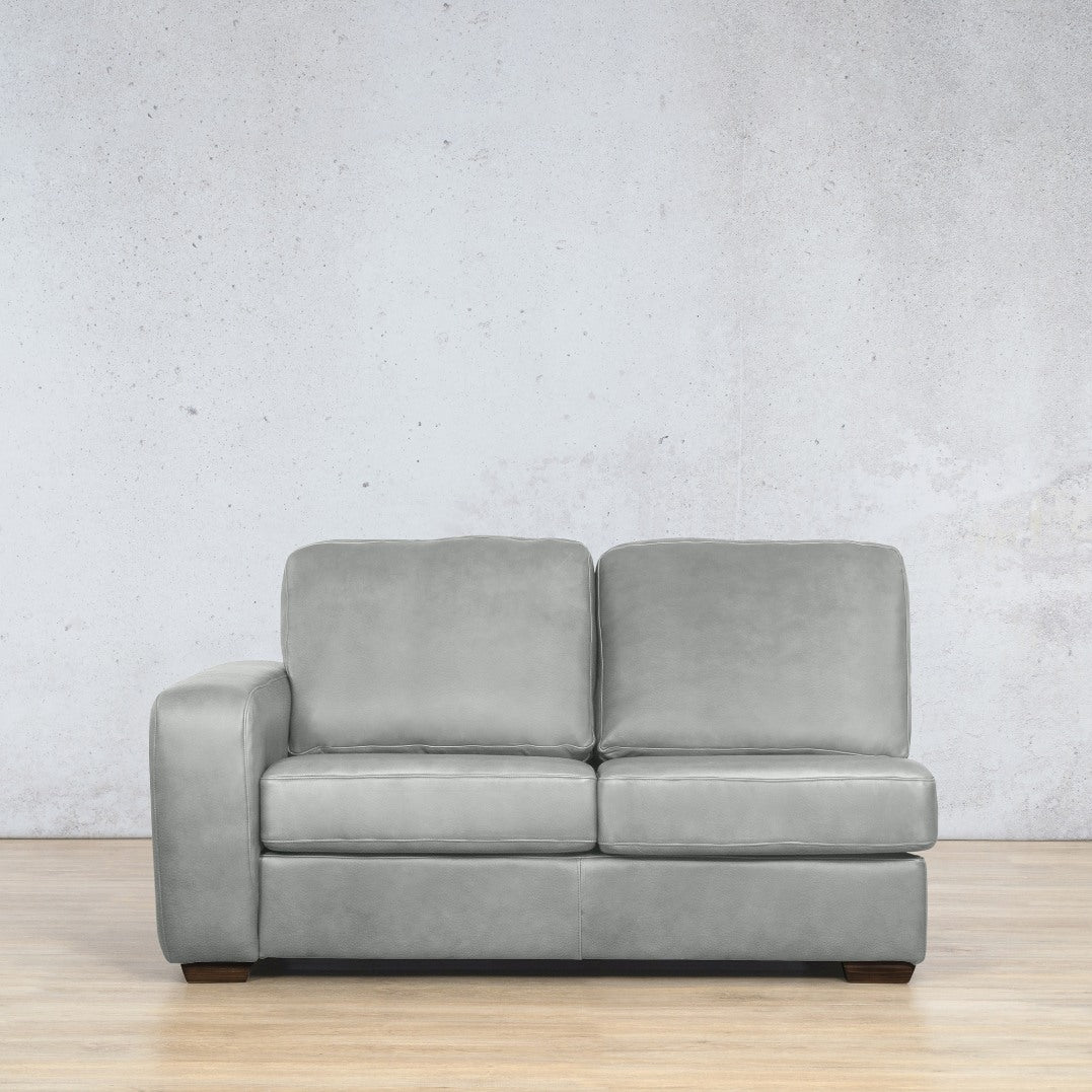 Stanford Leather 2 Seater LHF Leather Sofa Leather Gallery Manatee Grey