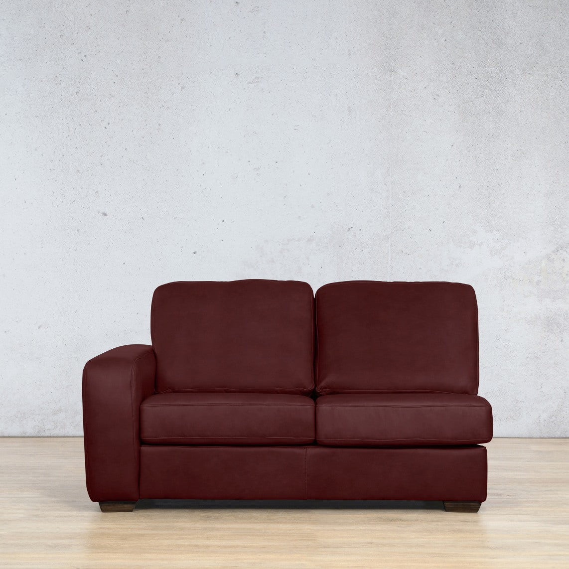 Stanford Leather 2 Seater LHF Leather Sofa Leather Gallery Royal Ruby