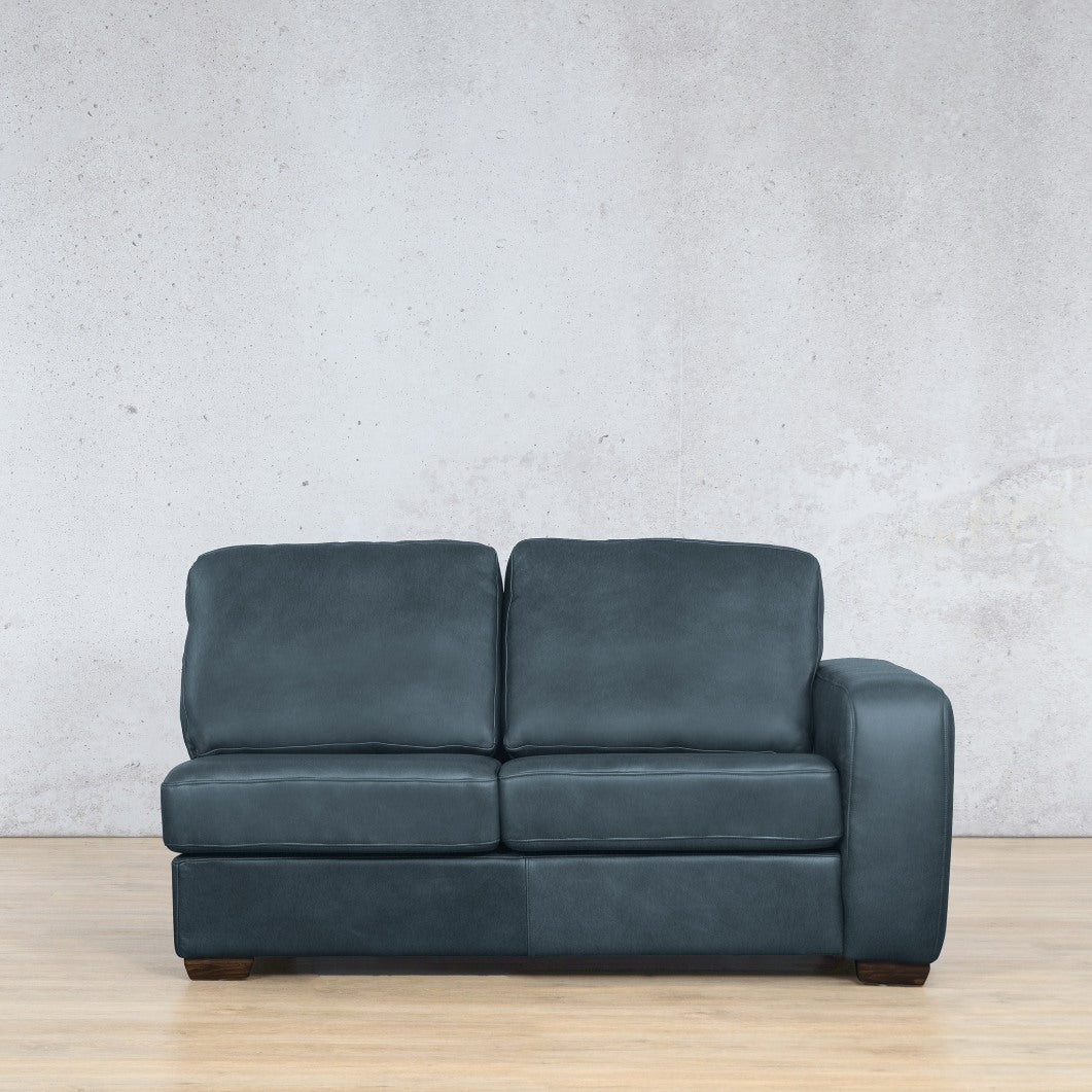 Stanford Leather 2 Seater RHF Leather Sofa Leather Gallery Flux Blue