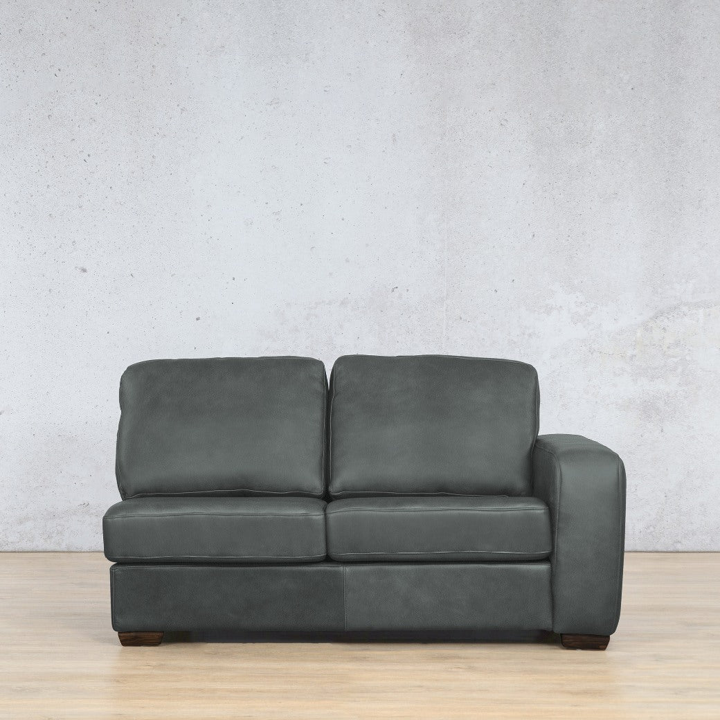 Stanford Leather 2 Seater RHF Leather Sofa Leather Gallery Flux Grey