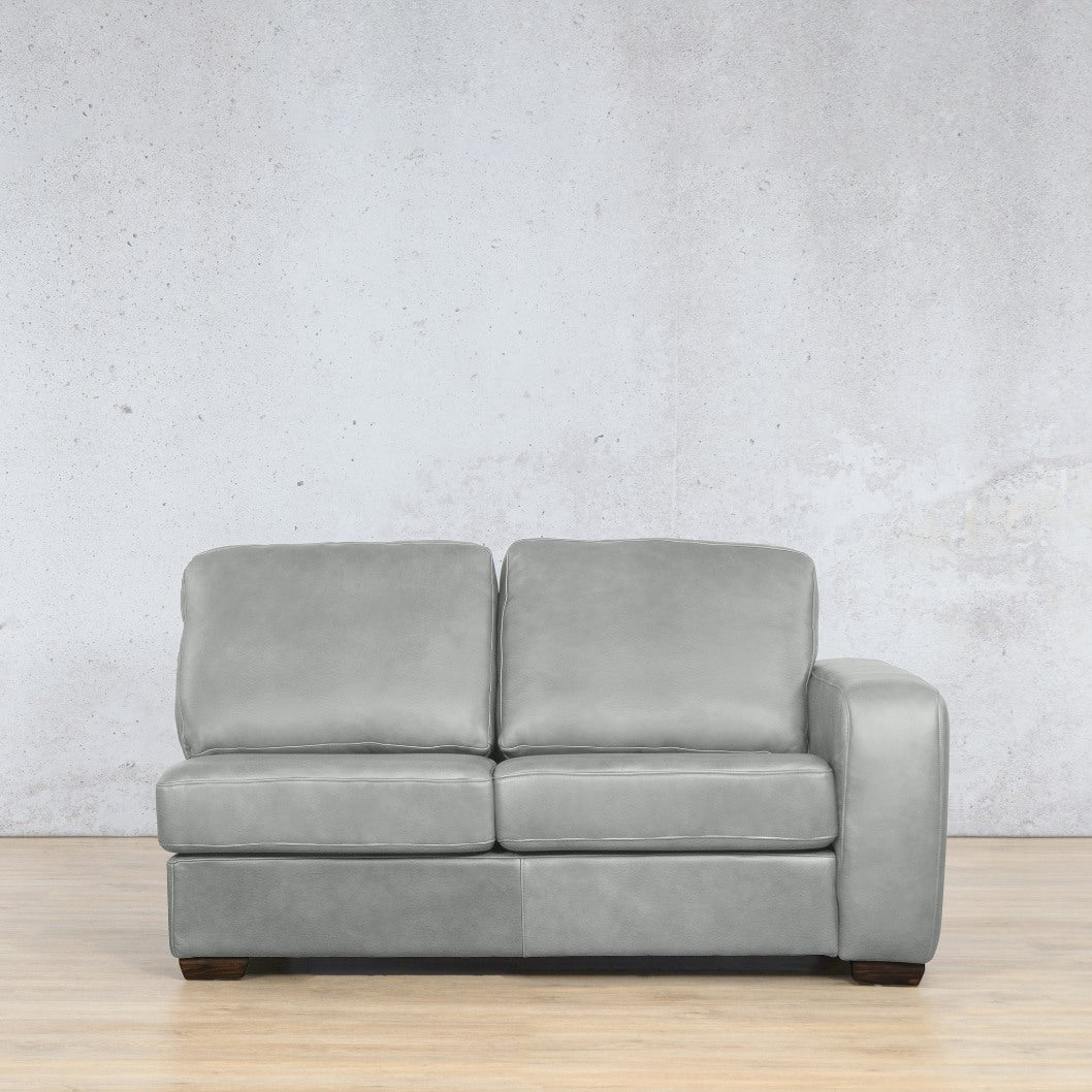 Stanford Leather 2 Seater RHF Leather Sofa Leather Gallery Manatee Grey