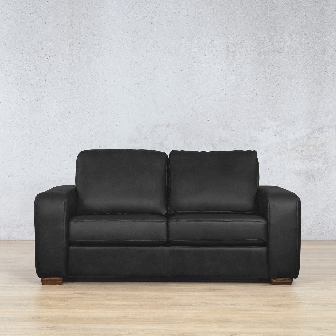 Stanford  2 Seater Leather Sofa Czar Black 