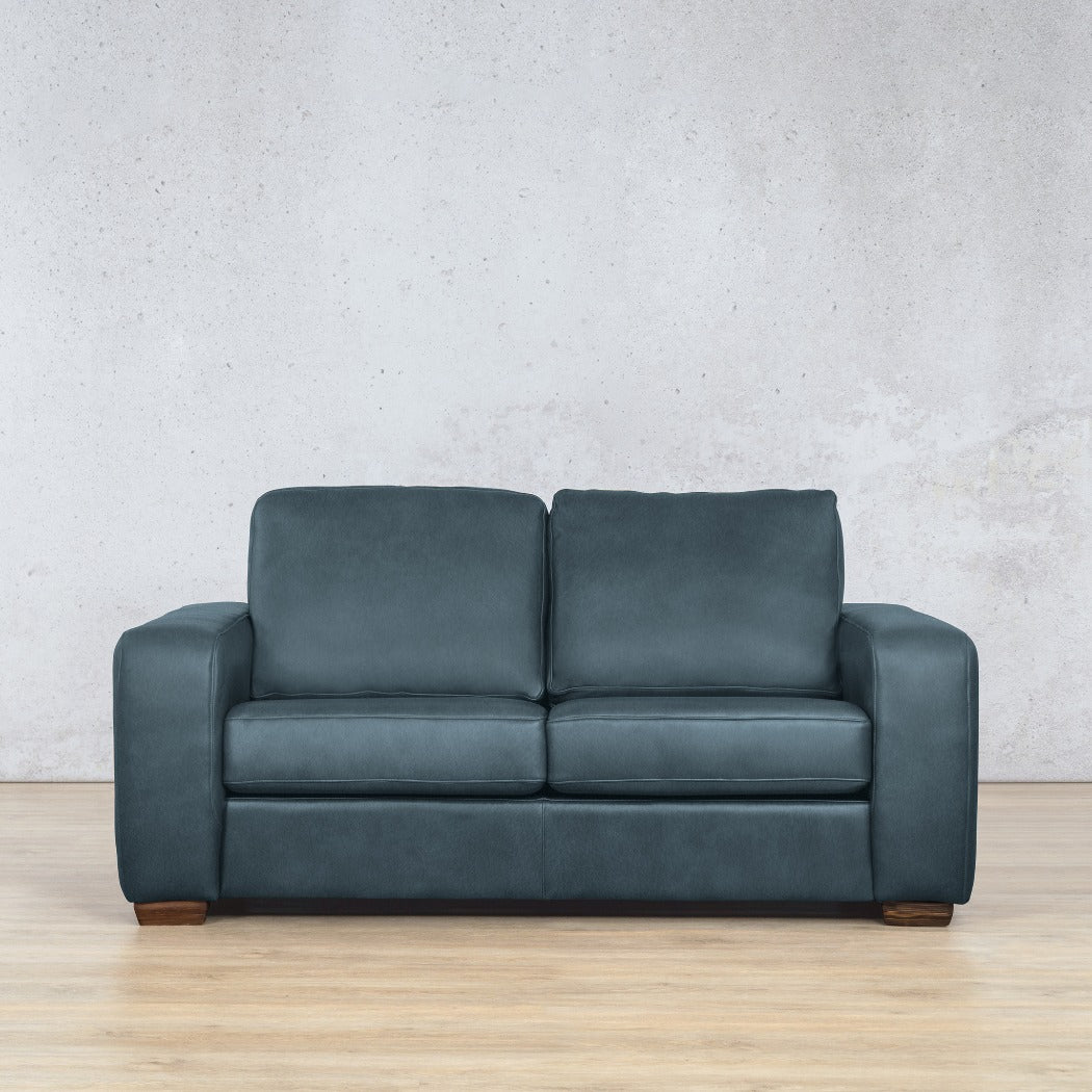 Stanford 2 Seater Leather Sofa Flux Blue