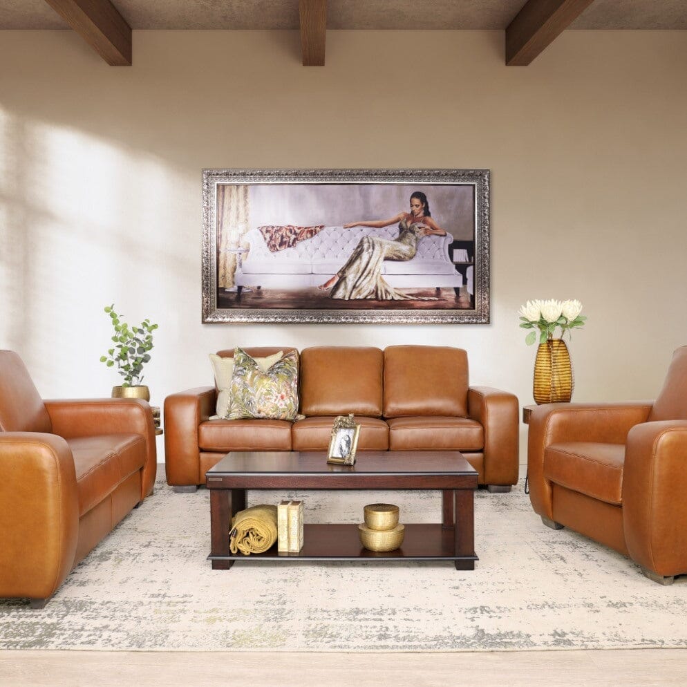 Stanford 3+2+1 Leather Sofa Suite in Czar Pecan Leather Sofa Leather Gallery czar pecan