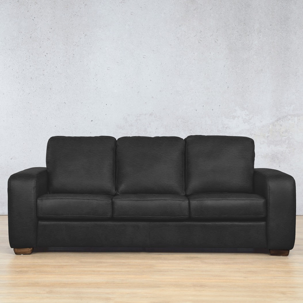 Stanford 3 Seater Full Genuine leather sofa czar black 