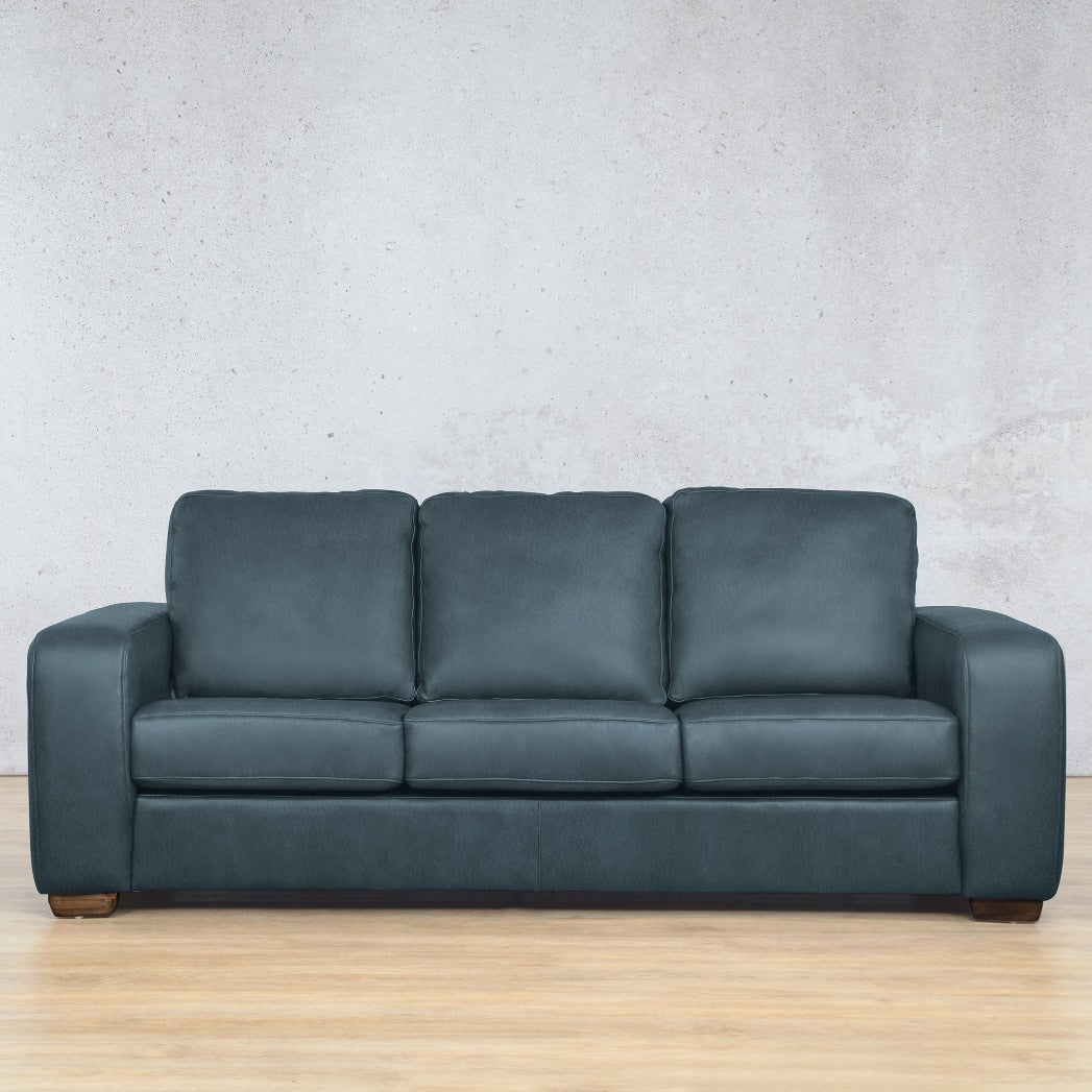Stanford 3 Seater Leather Sofa Leather Sofa Leather Gallery Flux Blue 