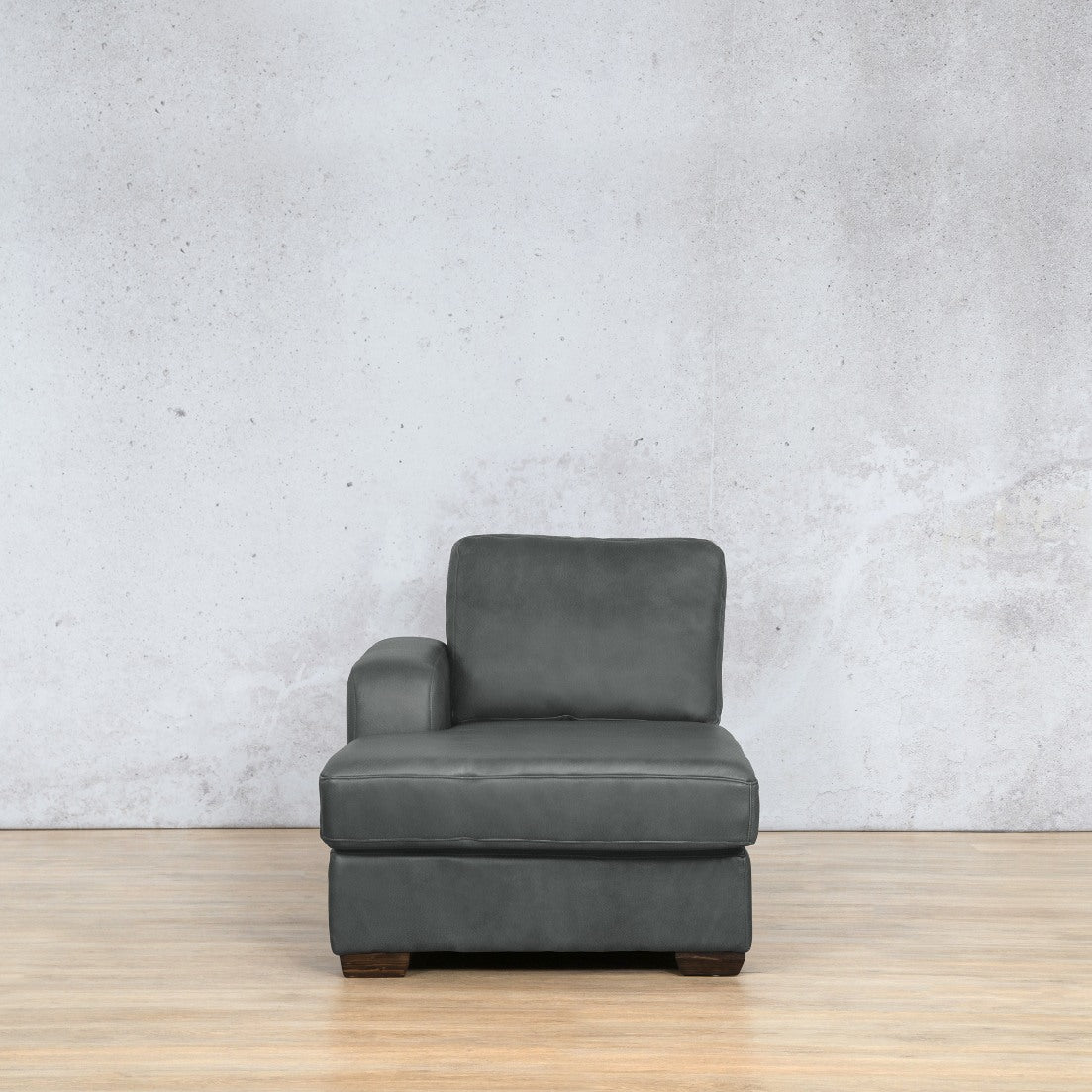 Stanford Leather Chaise LHF Leather Corner Sofa Leather Gallery Flux Grey