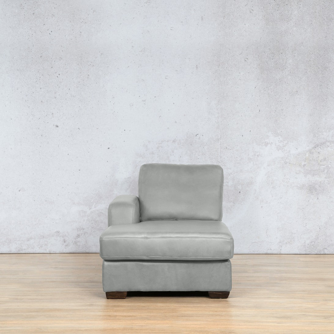 Stanford Leather Chaise LHF Leather Corner Sofa Leather Gallery Manatee Grey