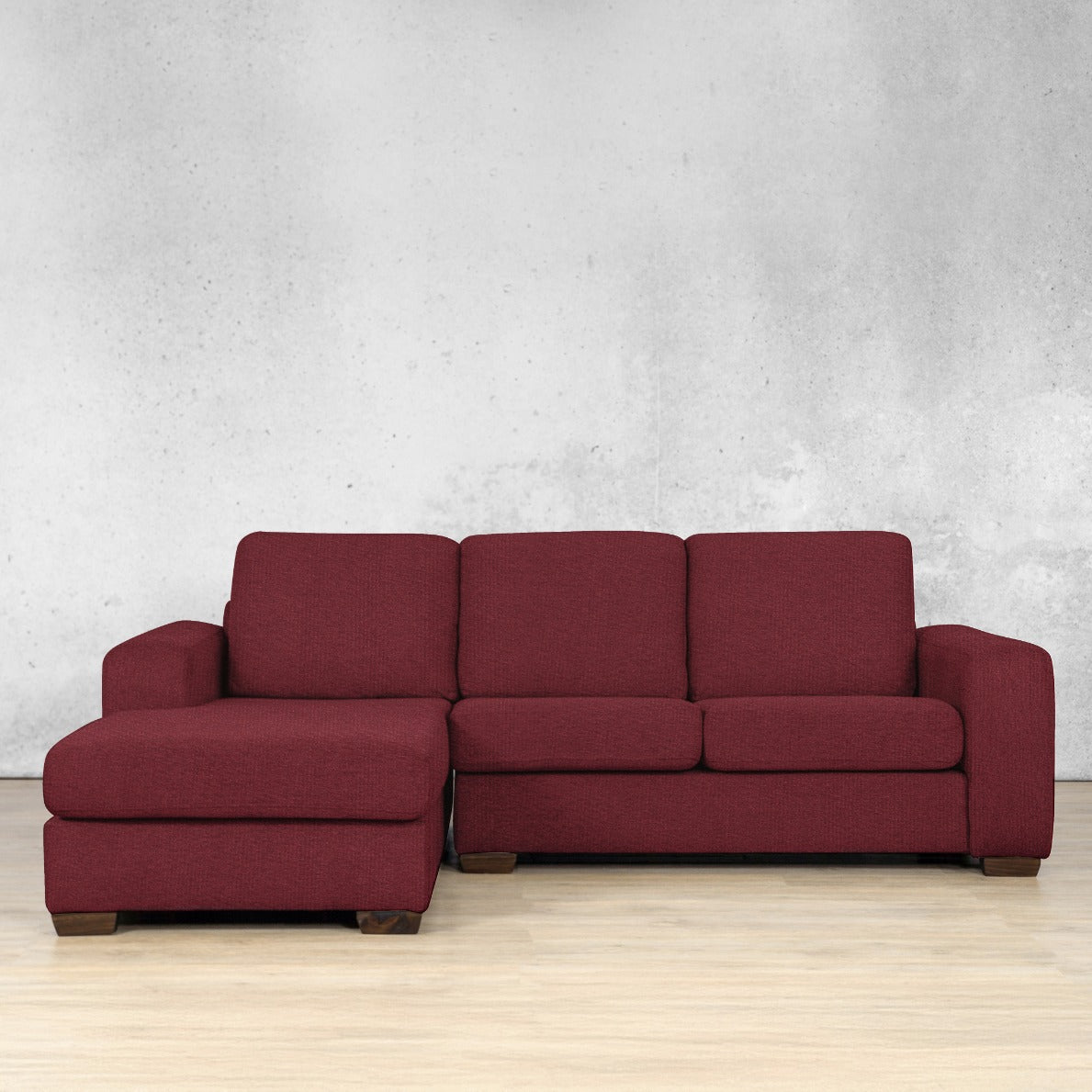 stanford Fabric chaise sectional lhf deep cherry 