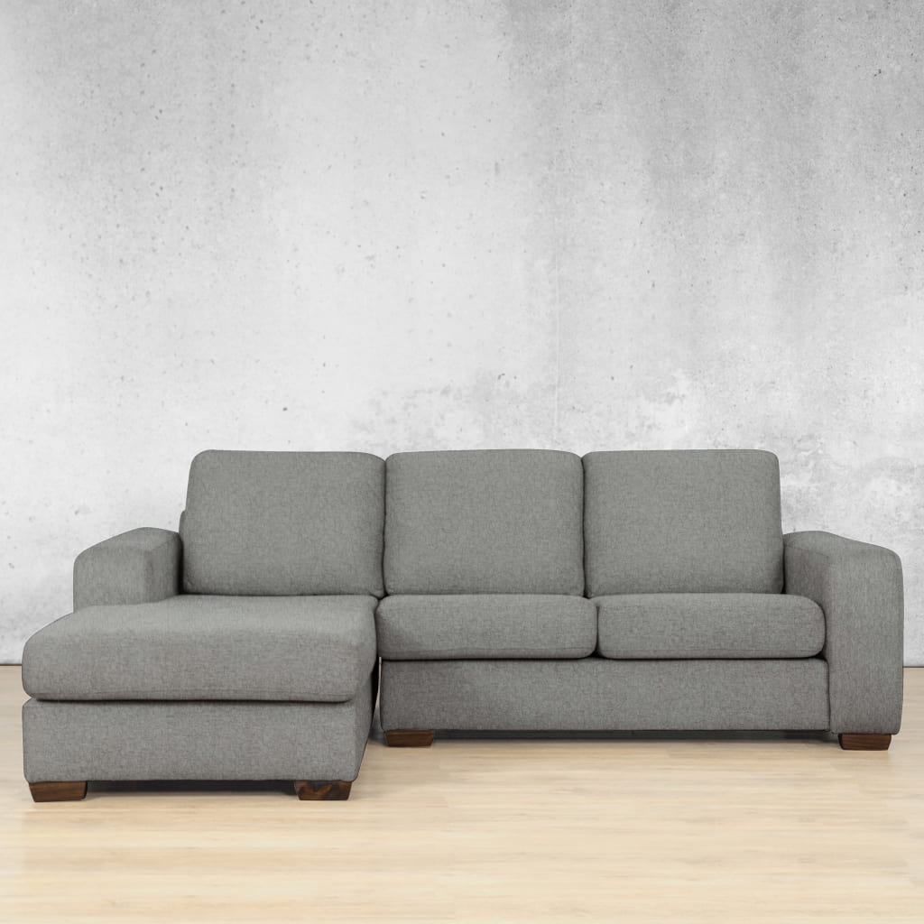 Stanford Fabric Sofa Chaise - LHF Fabric Sofa Leather Gallery Kenya Grey