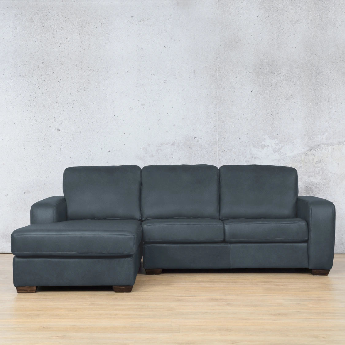 Stanford Chaise sectional lhf leather  Sofa bedlam blue night