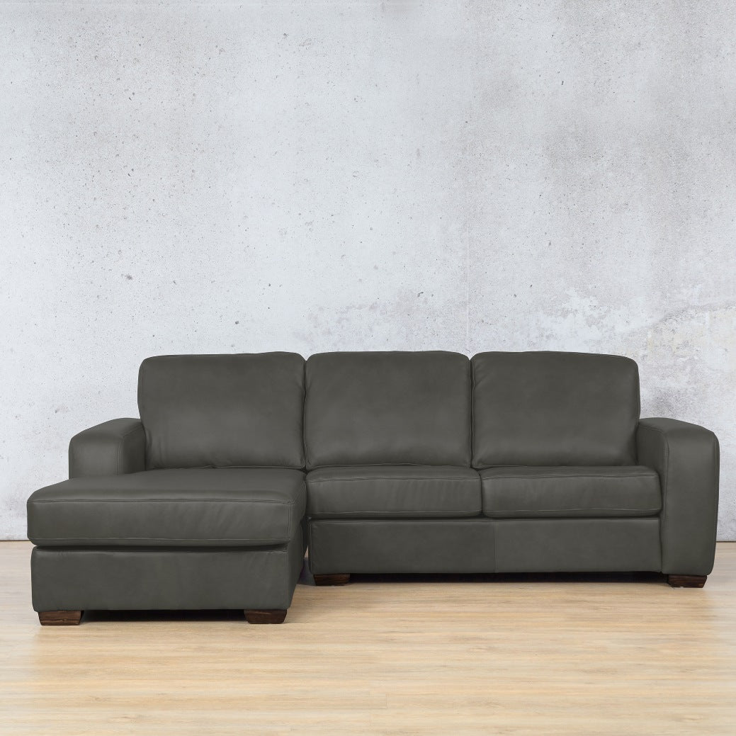 stanford 3 Seater Leather chaise sectional lhf czar anthracite