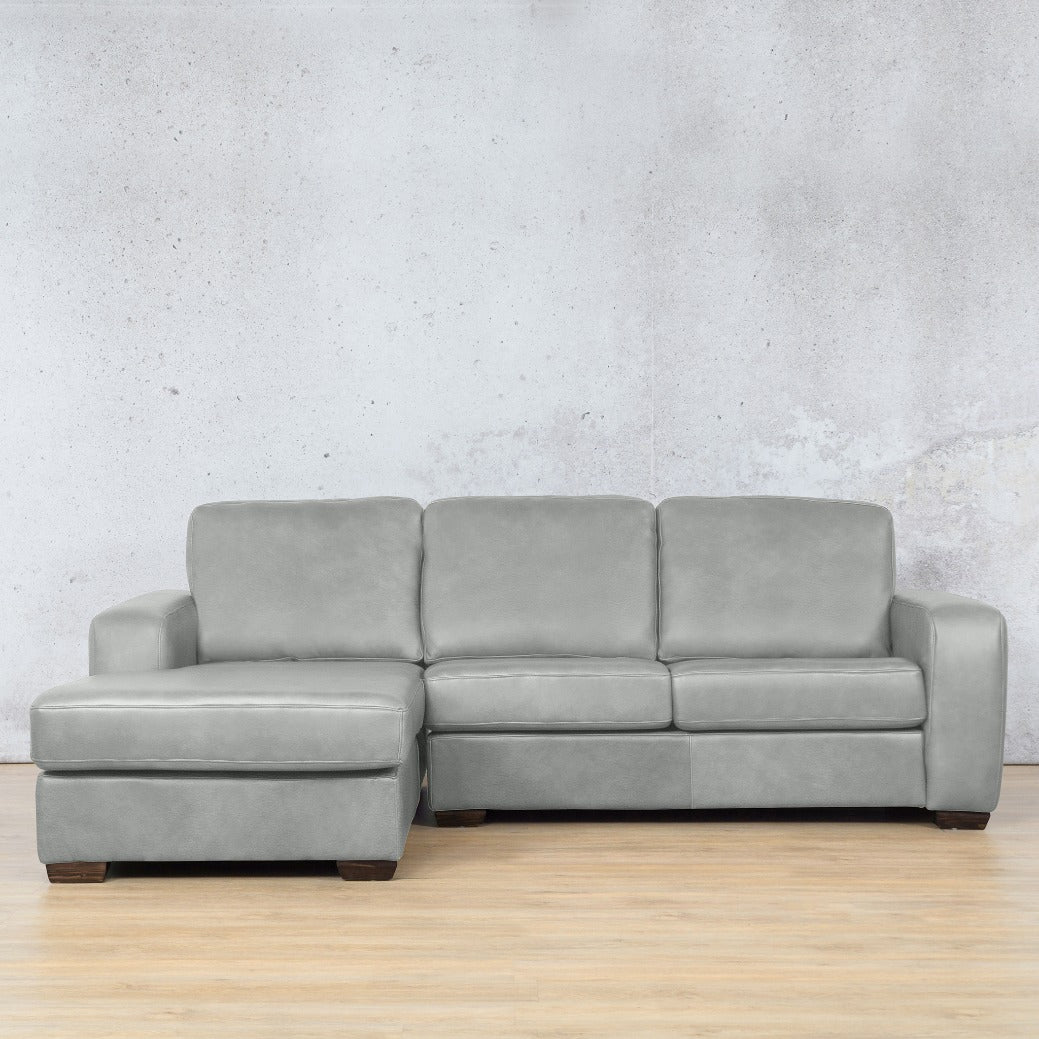 Stanford Leather Sofa Chaise - LHF Leather Sofa Leather Gallery Manatee Grey